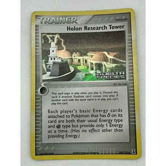 Holon Research Tower 94/113 Reverse Holo Stamped 2005 EX Delta Species Pokémon T - Picture 1 of 7